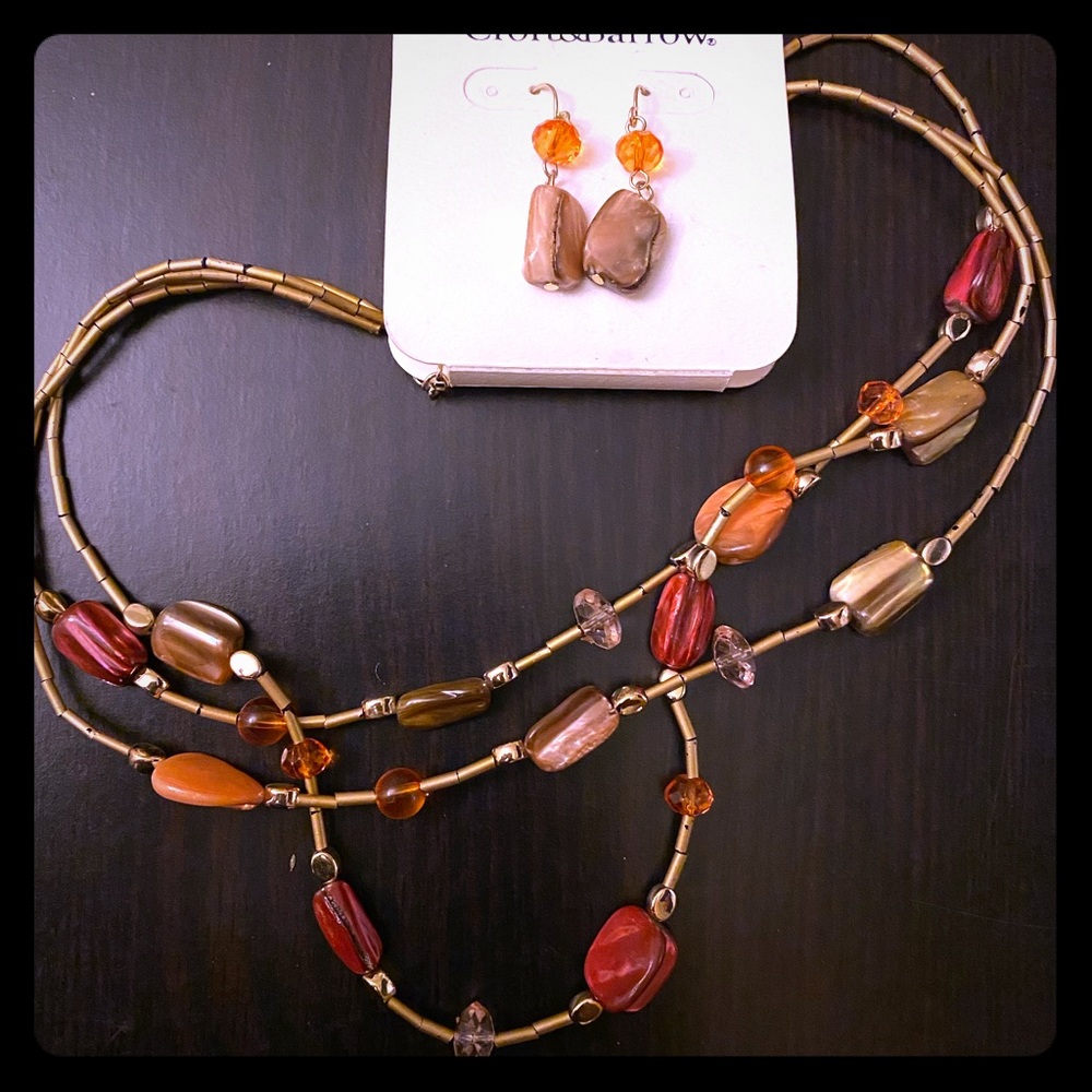 Croft&Barrow Jewel Stones Necklace & Earrings Set